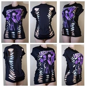 WWE Black and Purple Undertaker Cut-Out Graphic Tee